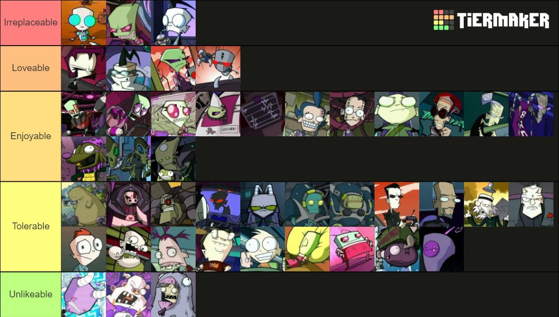 Invader Zim Character Tierlist.png