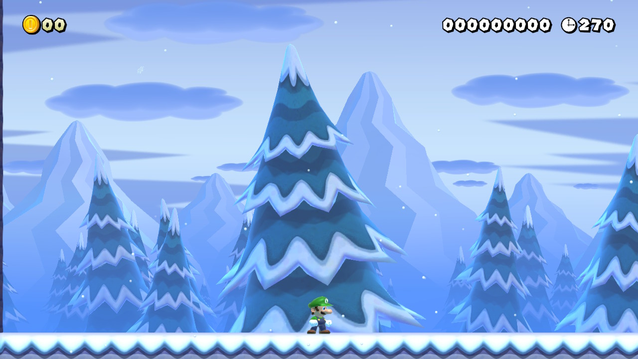 Super Mario Maker 2 NSMBU Snow Theme.JPG