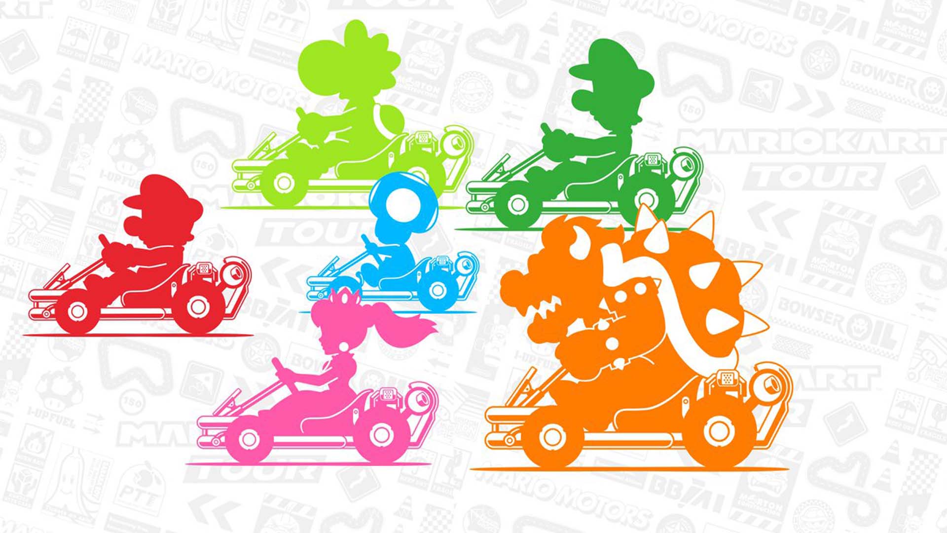 mario kart silhouette